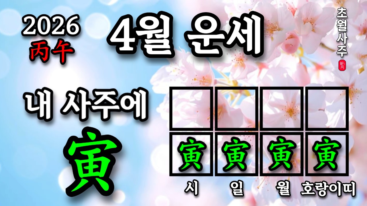 [4월운세] 내 사주에 인(寅)이 있으면, 임진월에는?