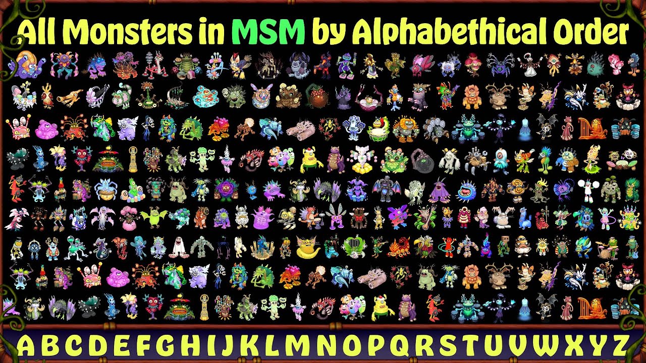 ALL MONSTERS in MSM by Alphabetical order | All Sounds & Animations