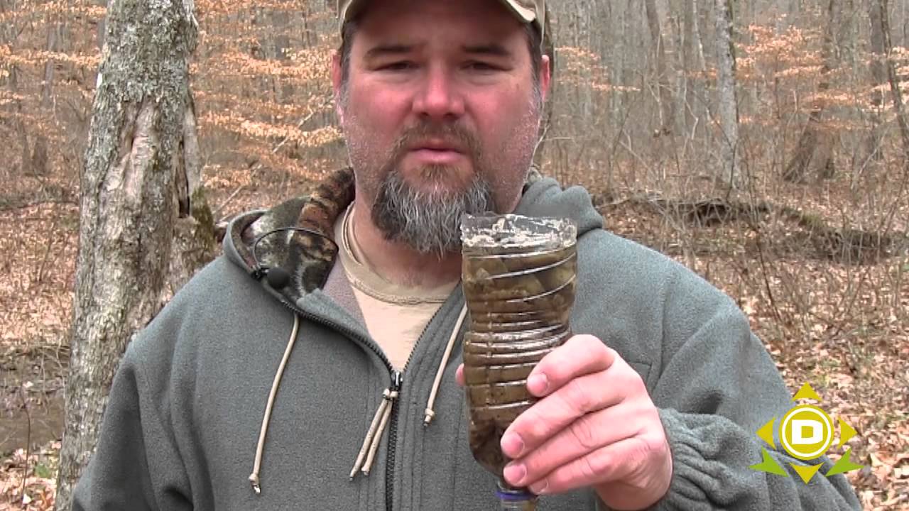 Survival Water Filter with a used water bottle
