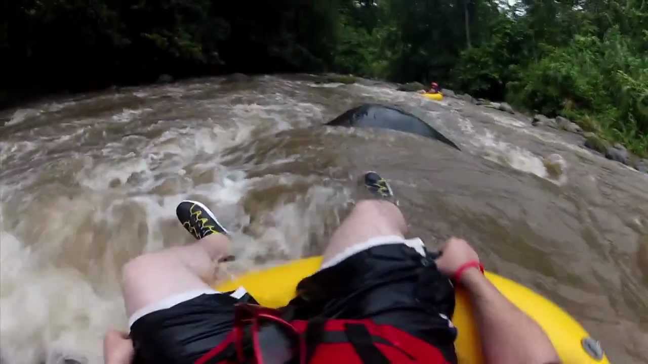GoPro Uncut Footage - River Tubing, fell out of tube