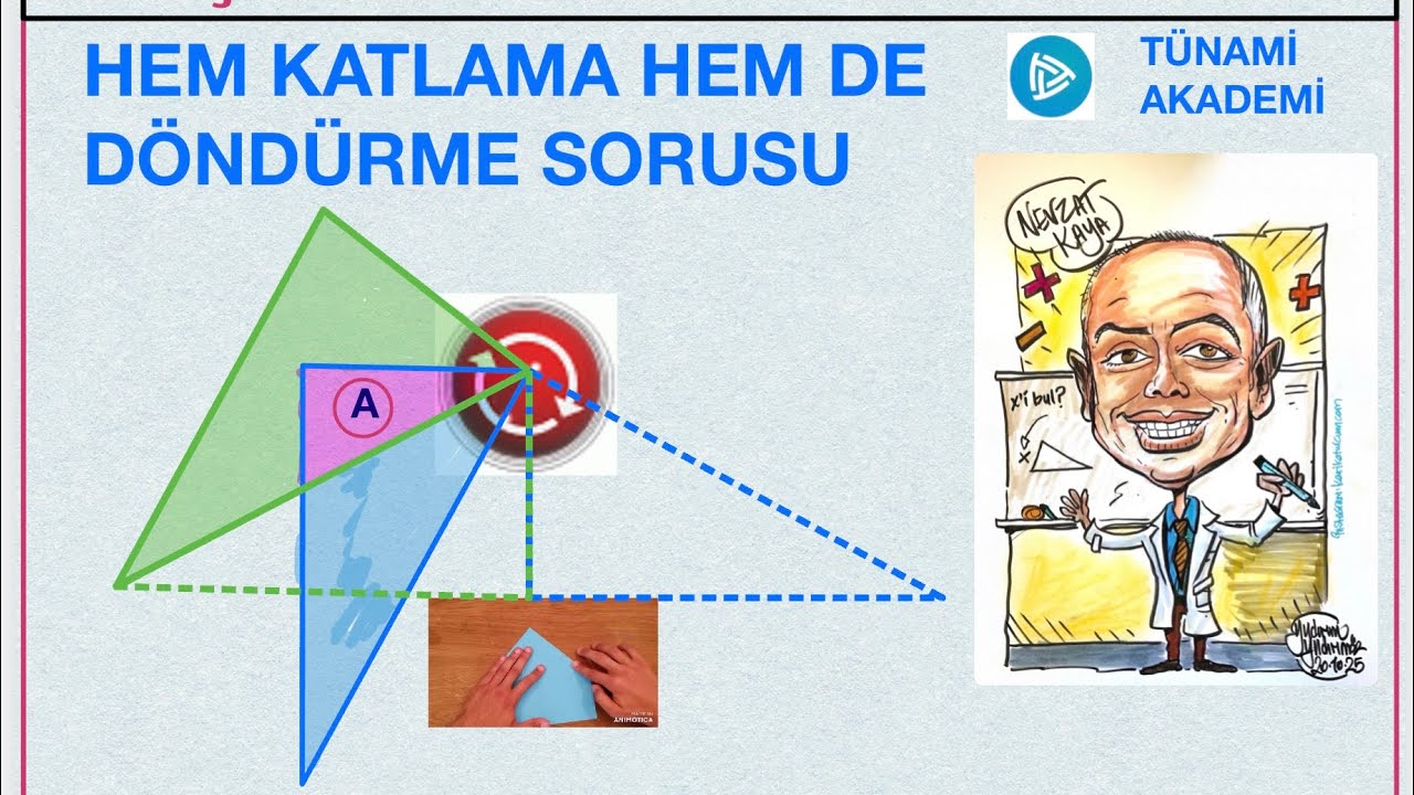 2025-2026 TYT - AYT ÇIKABİLECEK GEOMETRİ SORU - HEM KATLAMA HEM DÖNDÜRME SORUSU
