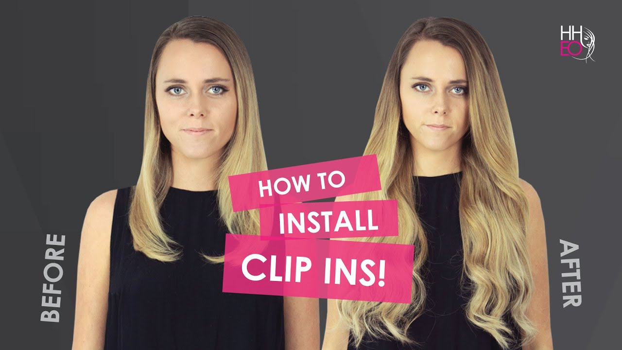 How To Apply Clip In Hair Extensions Video - 10 piece Set HHEO