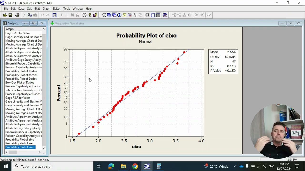 Como Verificar a Normalidade no Minitab Antes de Calcular Capabilidade