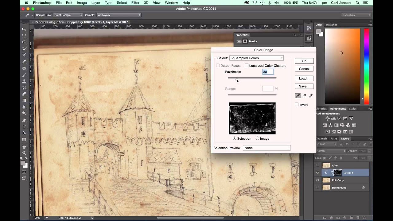 How to remove brown age-spots and paper stains from old documents in Photoshop