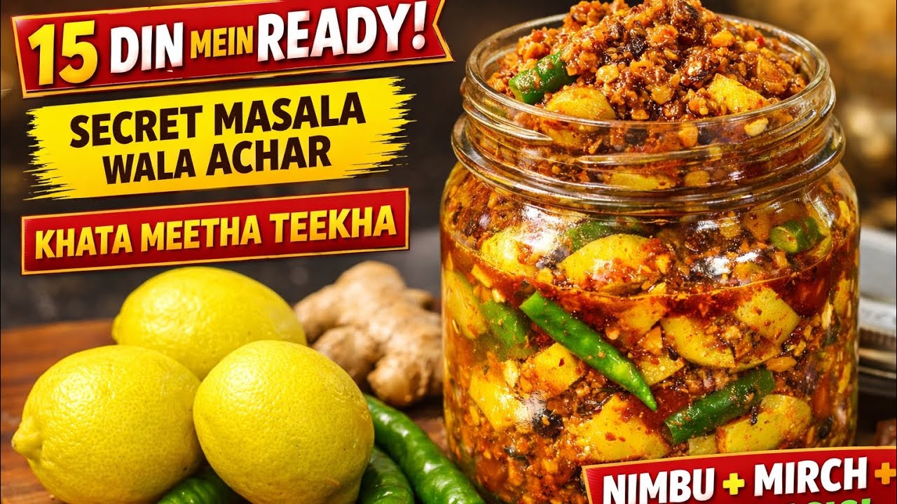 Ghar Ka Neembu Achar Recipe | Lemon Pickle |Khata Meetha Teekha|15 Din Mein Ready @GulgulKitchen-v1c