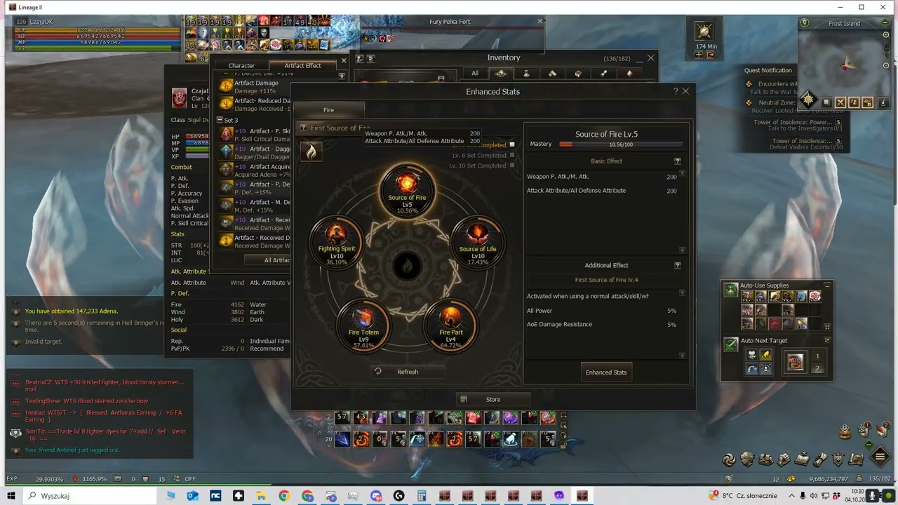 L2 NCA LIVE LINEAGE 2 NAIA - GEAR/STATS  OVERWIEW 33 MONTHS ON SERVER 126 LVL DEATH KNIGHT CZAJADK