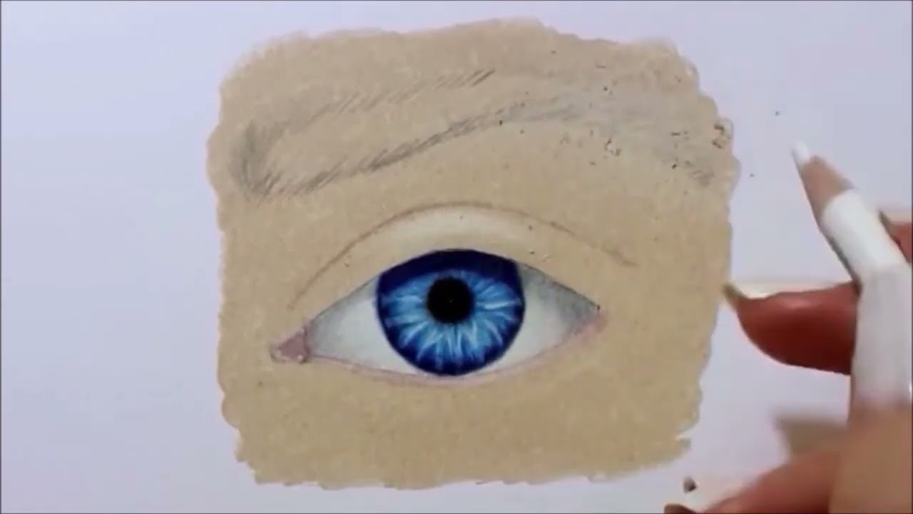 How to Draw an Eye with Colored Pencils - Step 5: Coloring the Skin around the Eye