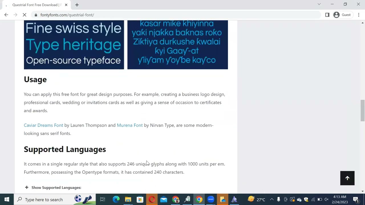 How to Download and Install Questrial Font Free Download in Adobe Photoshop