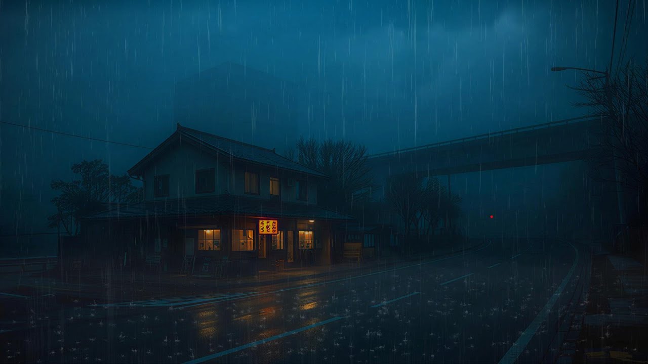 Late Night Café in the Rain ☕ | Lo-Fi Chill Ambience