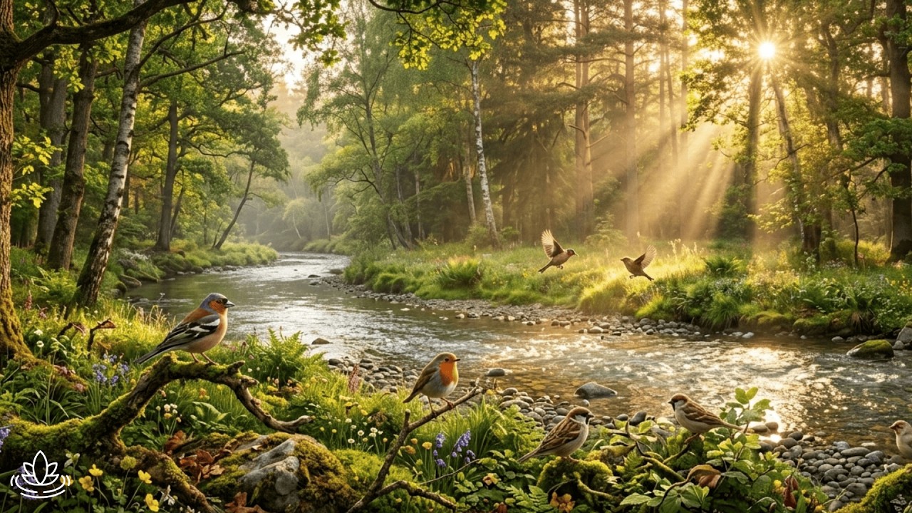 Musique relaxante et sons de la nature : forêt, oiseaux et rivière pour un sommeil profond 🌿