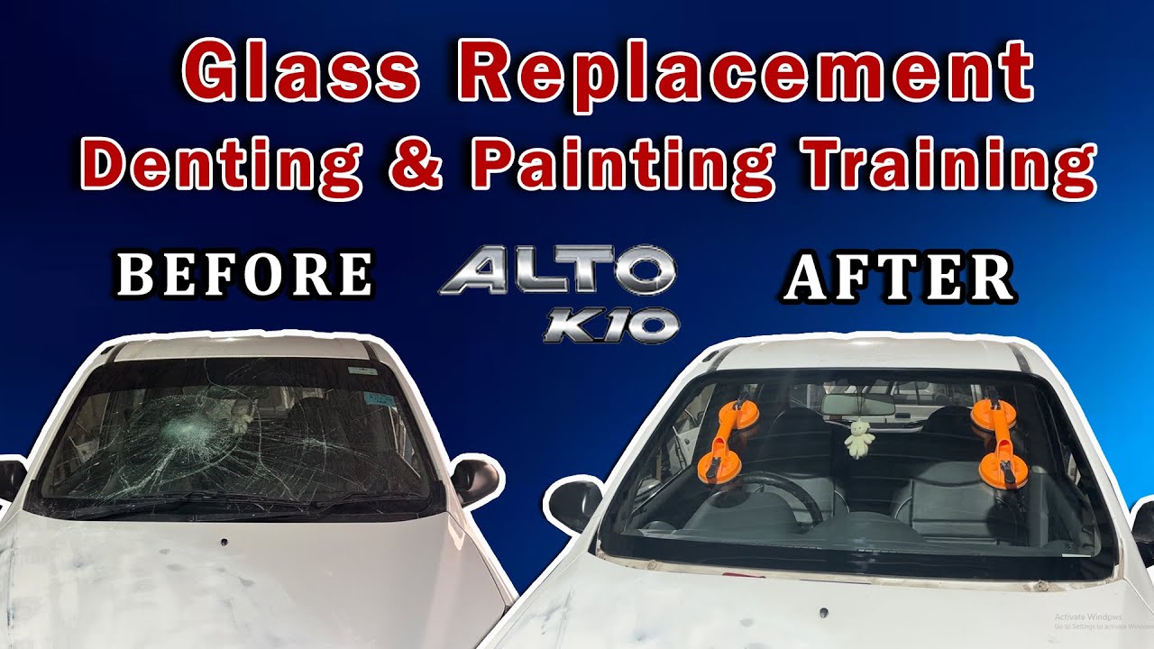 🚗✨Alto K10 Front Glass Replacement at India’s Best Denting & Painting Training Centre!#HiTechKhanna
