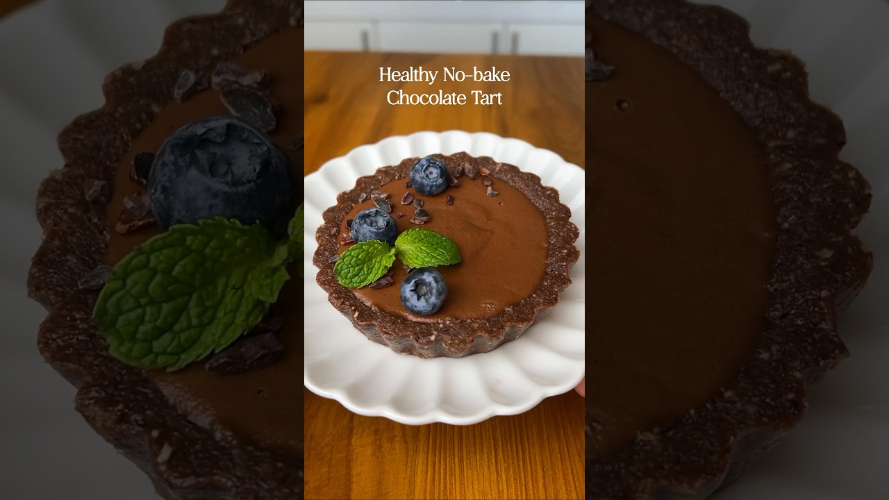 Healthy No-bake Chocolate Tart 🫐♥️
