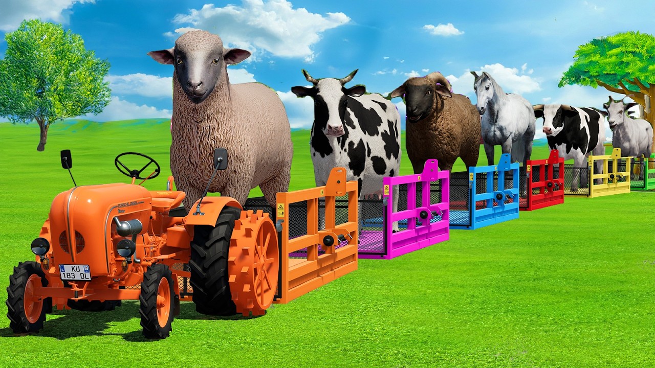 LOAD SHEEPS, HORSES, COWS, BUFALLO, GOATS & TRANSPORT WITH TRACTORS - FS25
