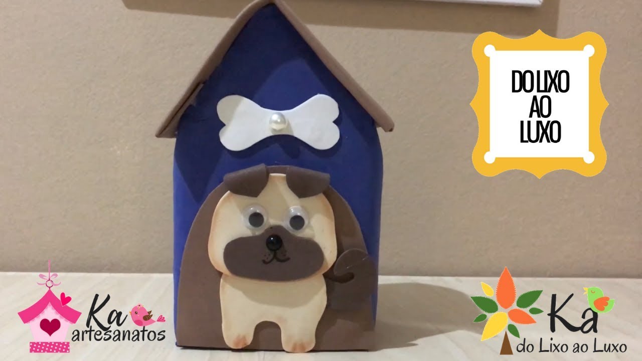 Peso de Porta de Casinha feito de Caixas de Leite - Artesanato Diy