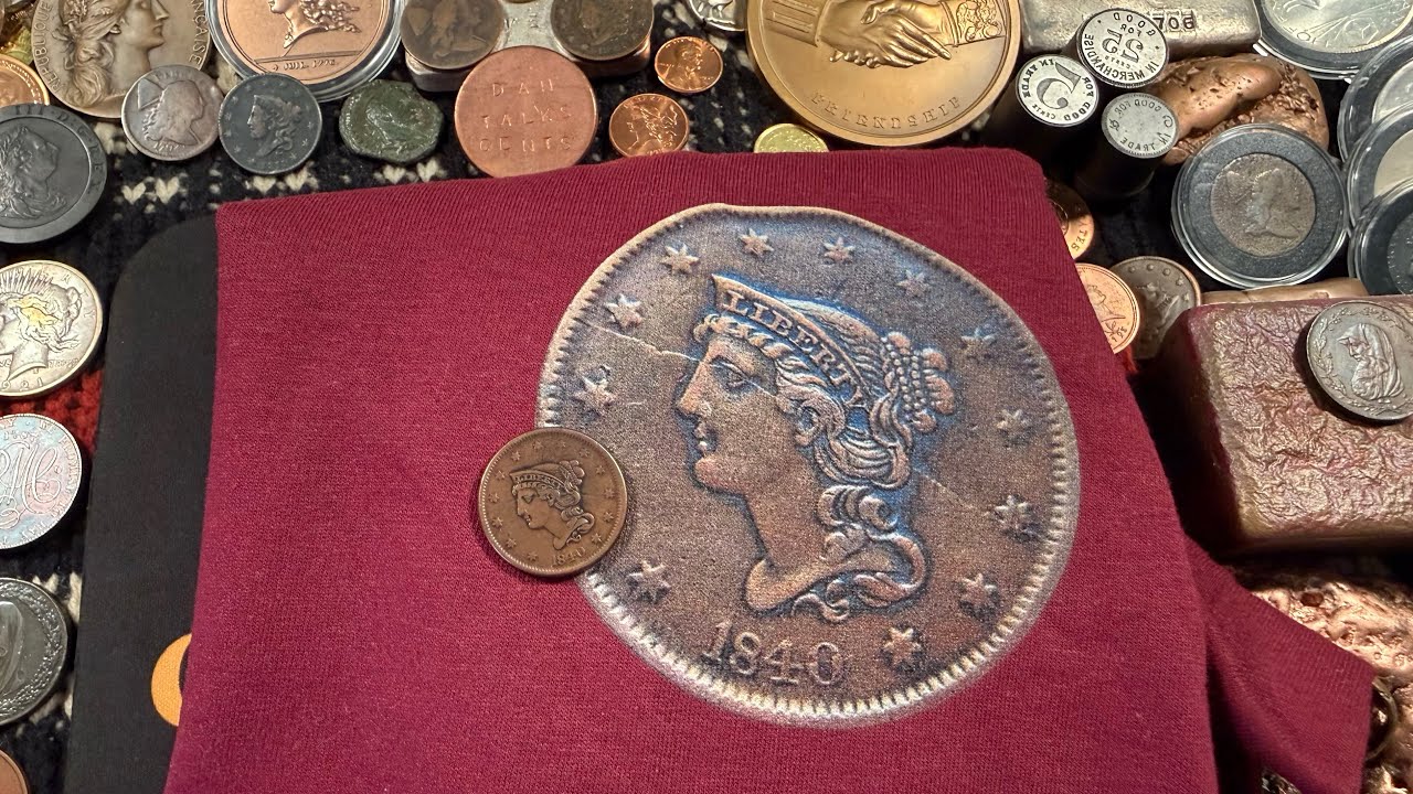 “CRACKED” 1840 N-9 Die State 4: The T-Shirt! Massive die break large cent apparel! 