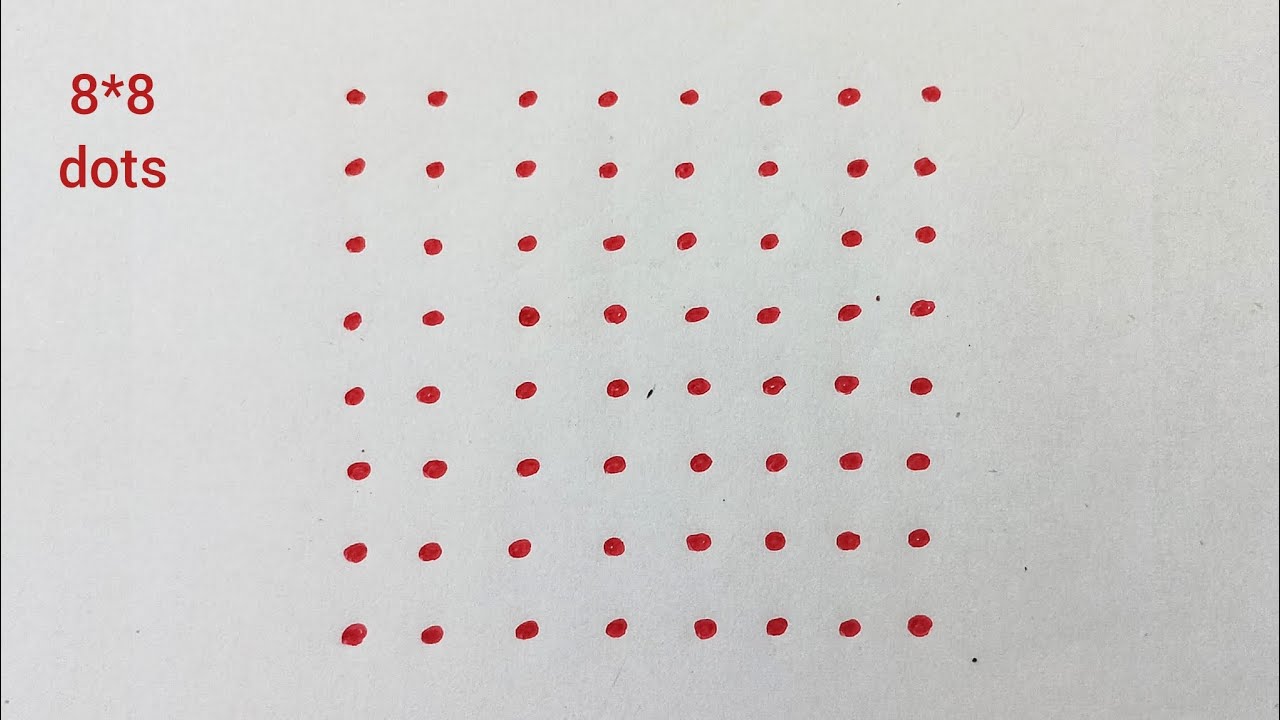 8*8 dots Rangoli | Rangoli designs | Simple design | Kolam | Muggulu 