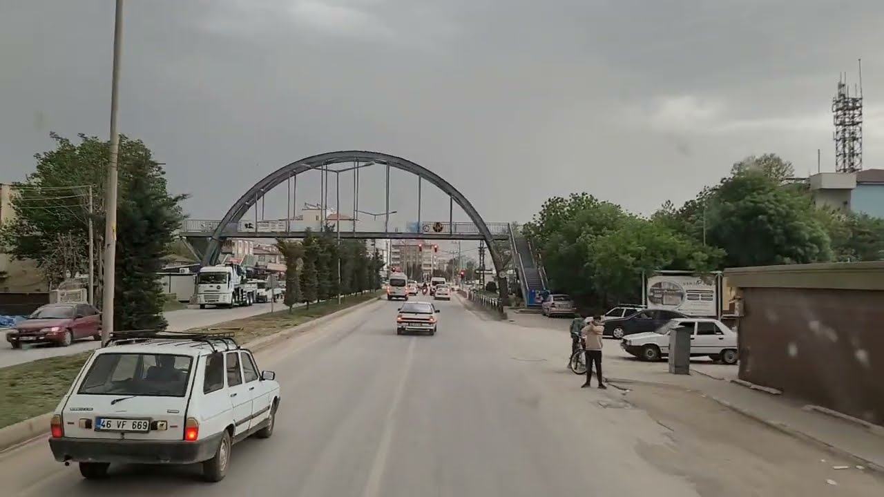 Elbistan Malatya arası sağanak yağmur da yol manzarası.