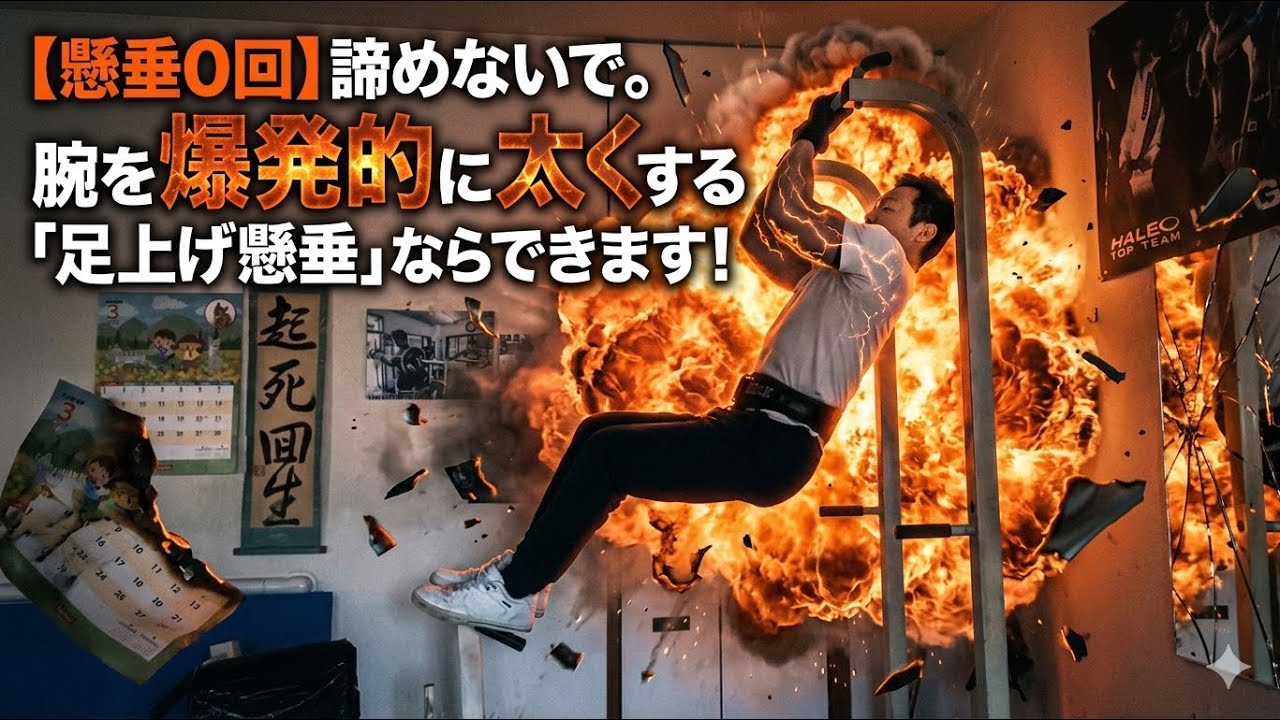 【懸垂0回でも諦めるな】足あげ懸垂なら誰でも出来て腕を爆速で太くします！