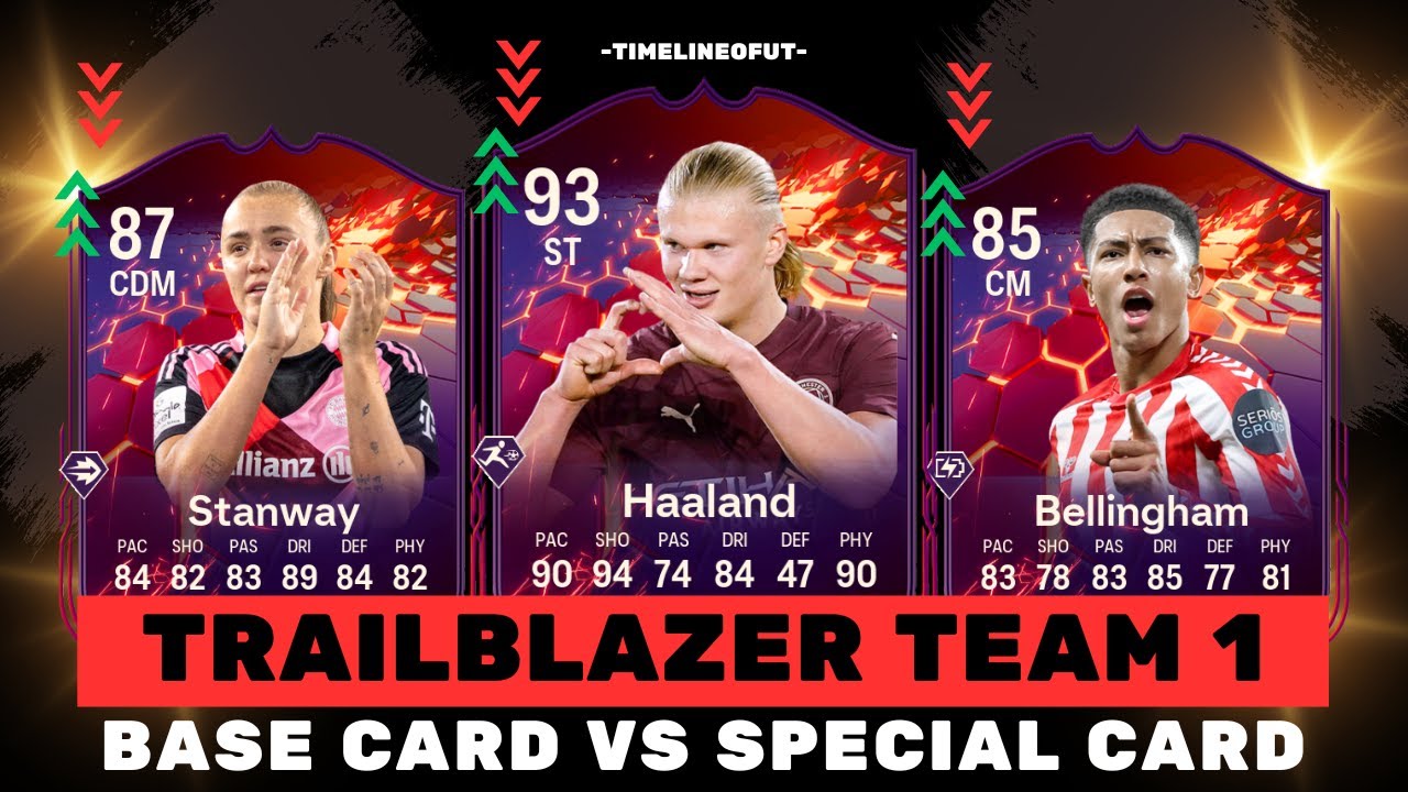FC 25 TRAILBLAZER TEAM 1 PLAYER UPGRADES VS THEIR BASE CARDS