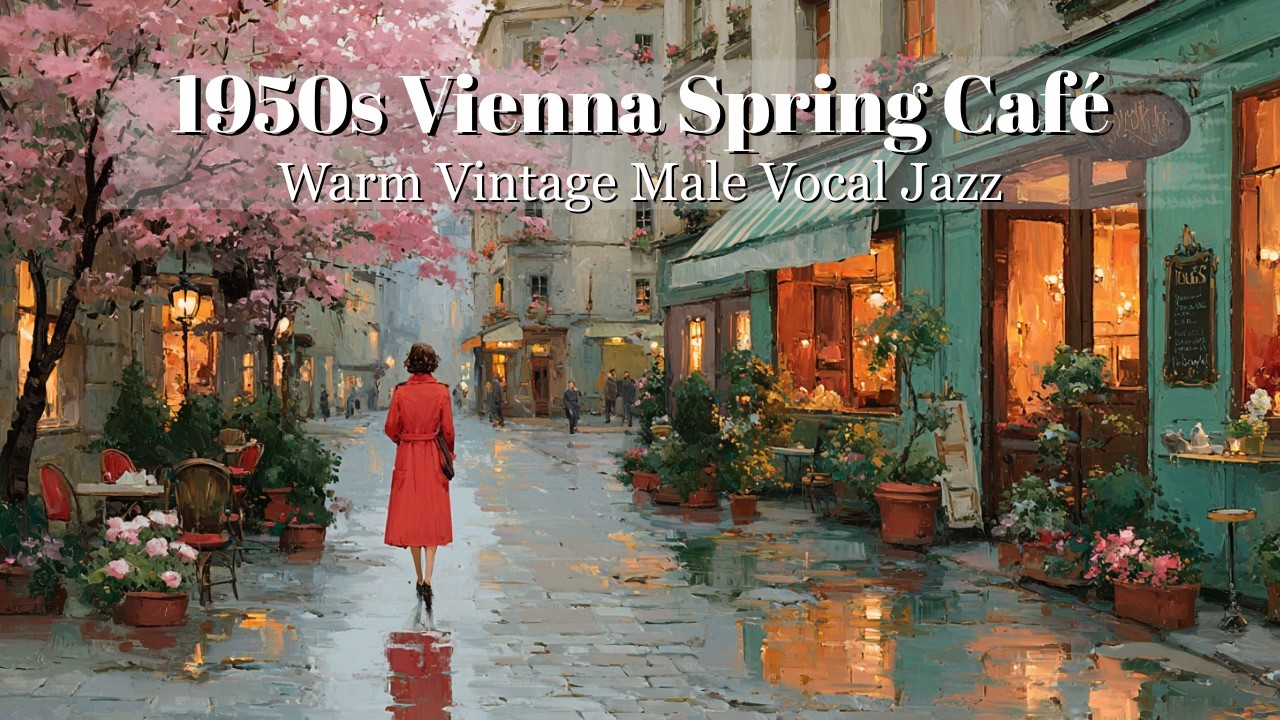 1950s Vienna Spring Café | Soft Vintage Jazz & Blossoms for Deep Rest