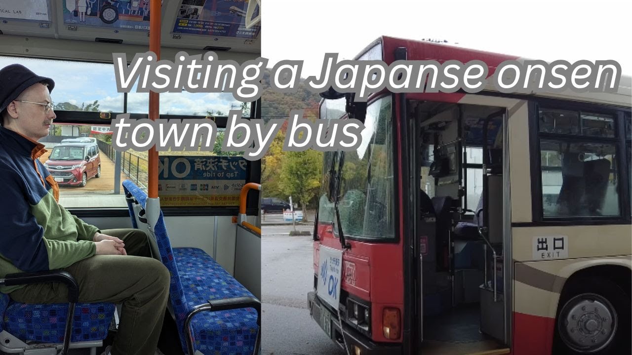 Bus journey through the Japanese countryside - visiting an onsen town - Yamanaka Onsen - 山中温泉