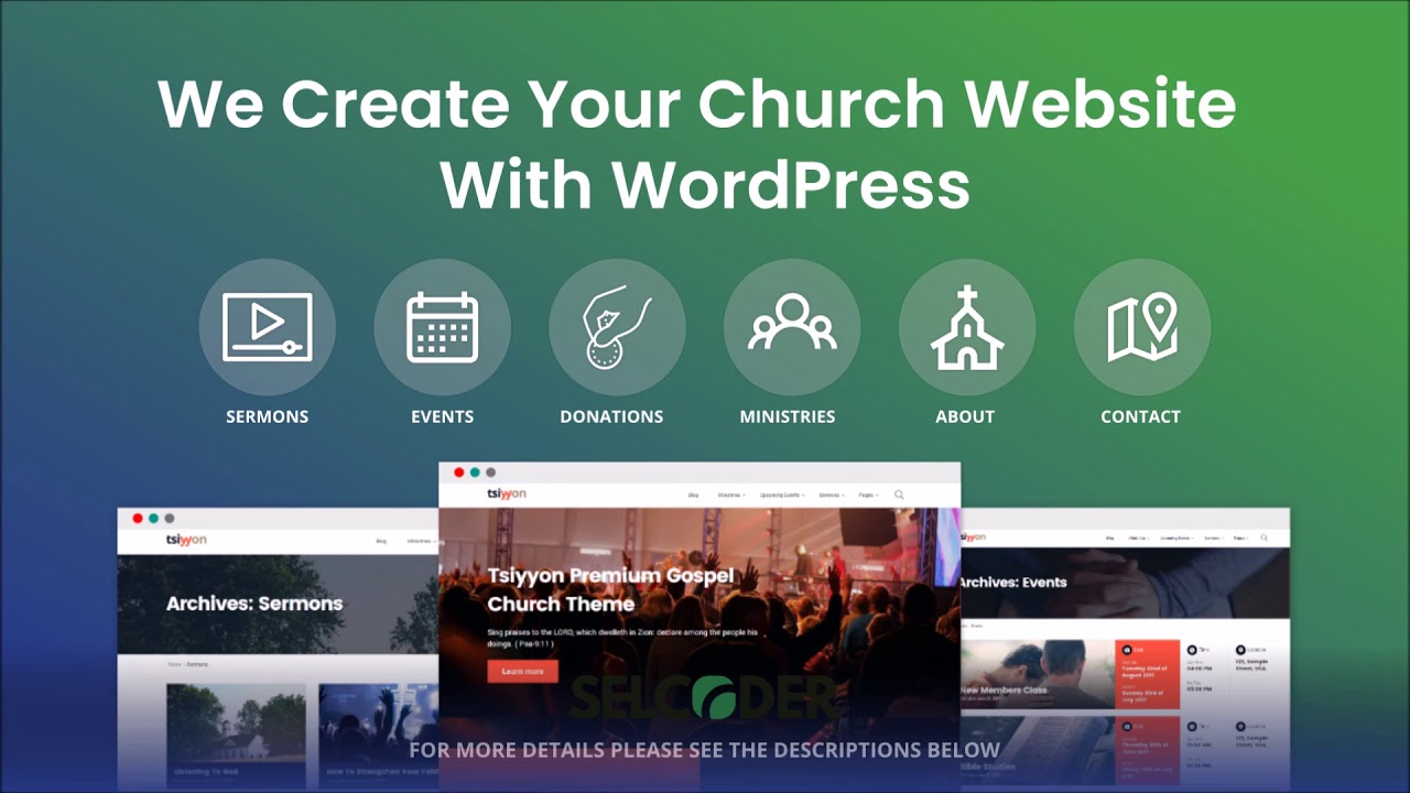 Create Church Website With WordPress - Services from Selcoder