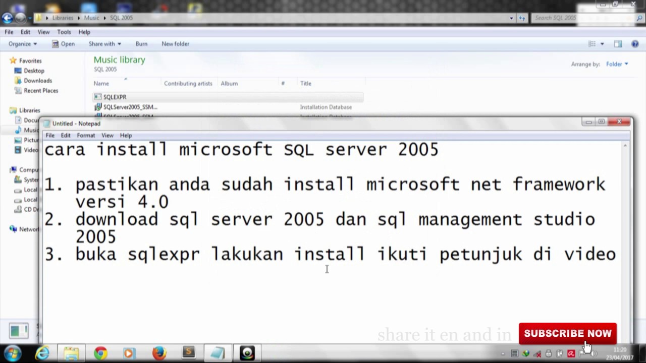 CARA INSTALL SQL SERVER 2005 DI PC ATAU LAPTOP