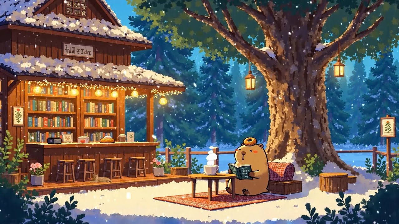 🌿Quiet Winter Night in the Forest with Warm Lofi Chill ❄️ Lofi Deep Focus to study/work/relax
