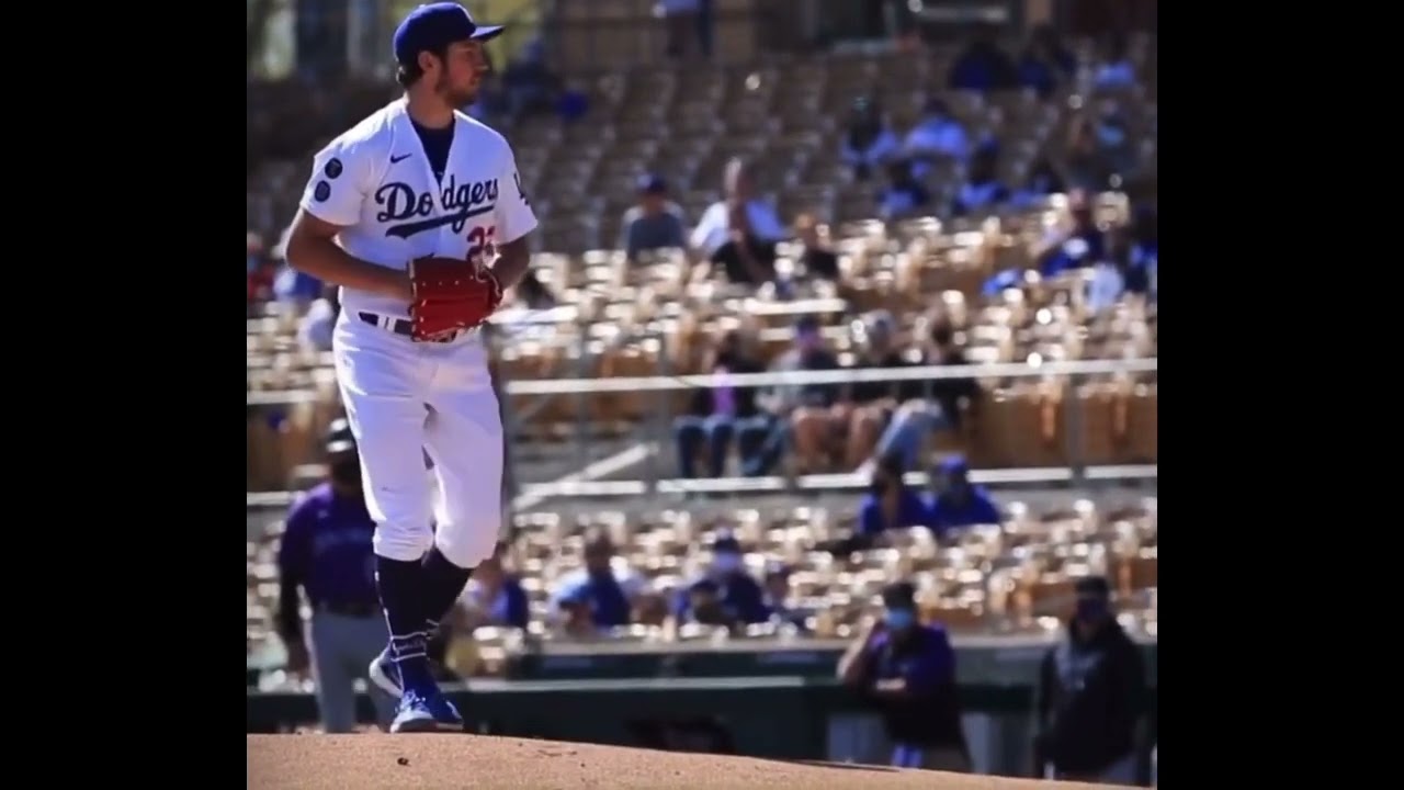 Trevor Bauer Slow Motion Pitching Mechanics (3rd Base Side View)