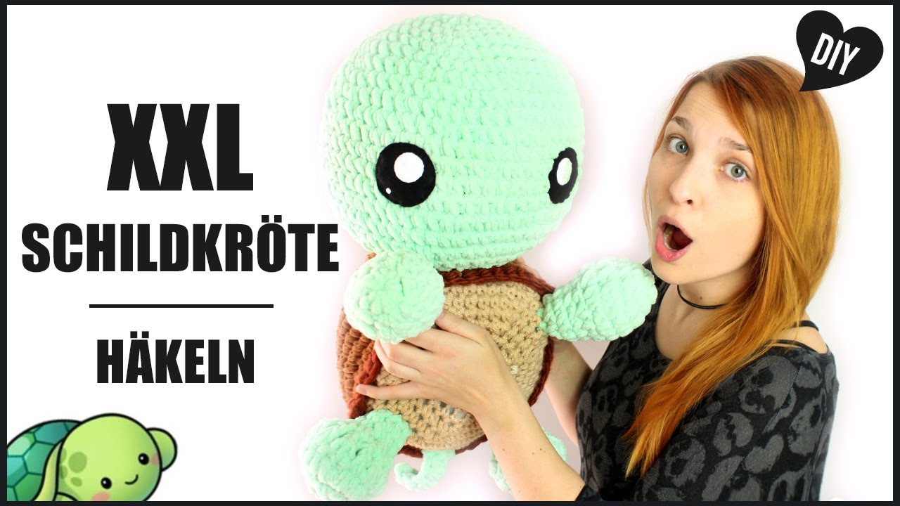 XXL Schildkröte häkeln | Riesen Amigurumi Häkelanleitung - DIY by Pfirsichteufel