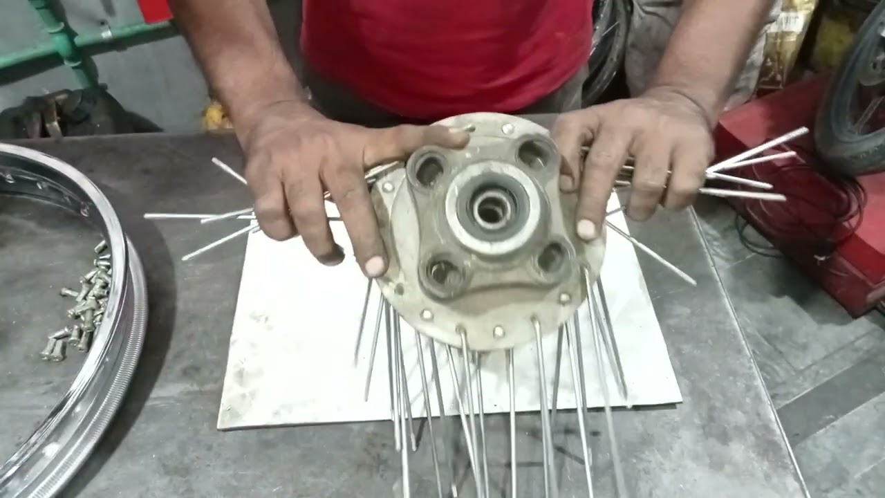 how to repair motor cycle rim of any bike