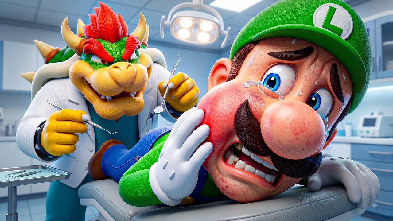 Mario Takes Luigi to Dentist... It&rsquo;s Bowser 😭🦷 | Super Mario Story