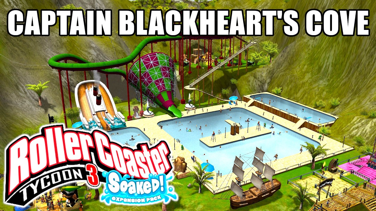 Captain Blackheart's Cove - RollerCoaster Tycoon 3 - SOAKED!