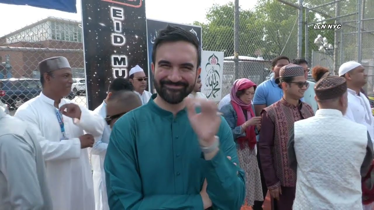 Mayoral Candidate Zohran Mamdani Courts Bangladeshi Muslim Support at Eid al-Adha Prayer in Queens