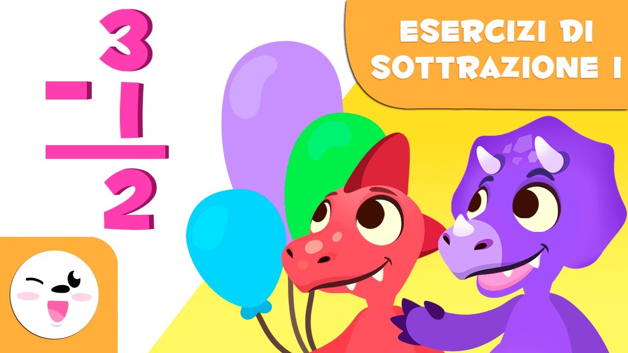 Esercizi di sottrazioni per bambini - Impara le sottrazioni con Dino - matematica per bambini