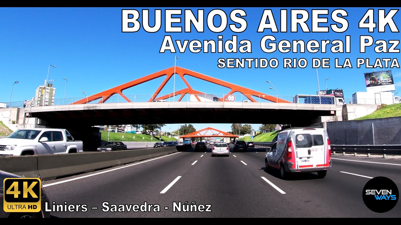 [4K] BUENOS AIRES - AVENIDA GENERAL PAZ (Liniers/Saavedra/Núñez) - SENTIDO RIO DE LA PLATA