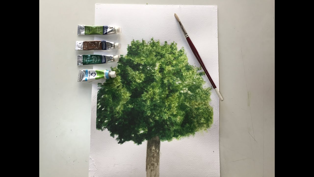 How to paint a Tree with Watercolors | Como pintar un árbol con acuarelas