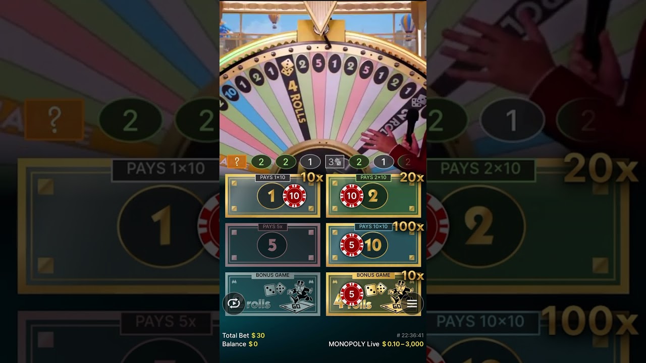 10X Chance at Monopoly Live By Evolution Games Gambling Big Win