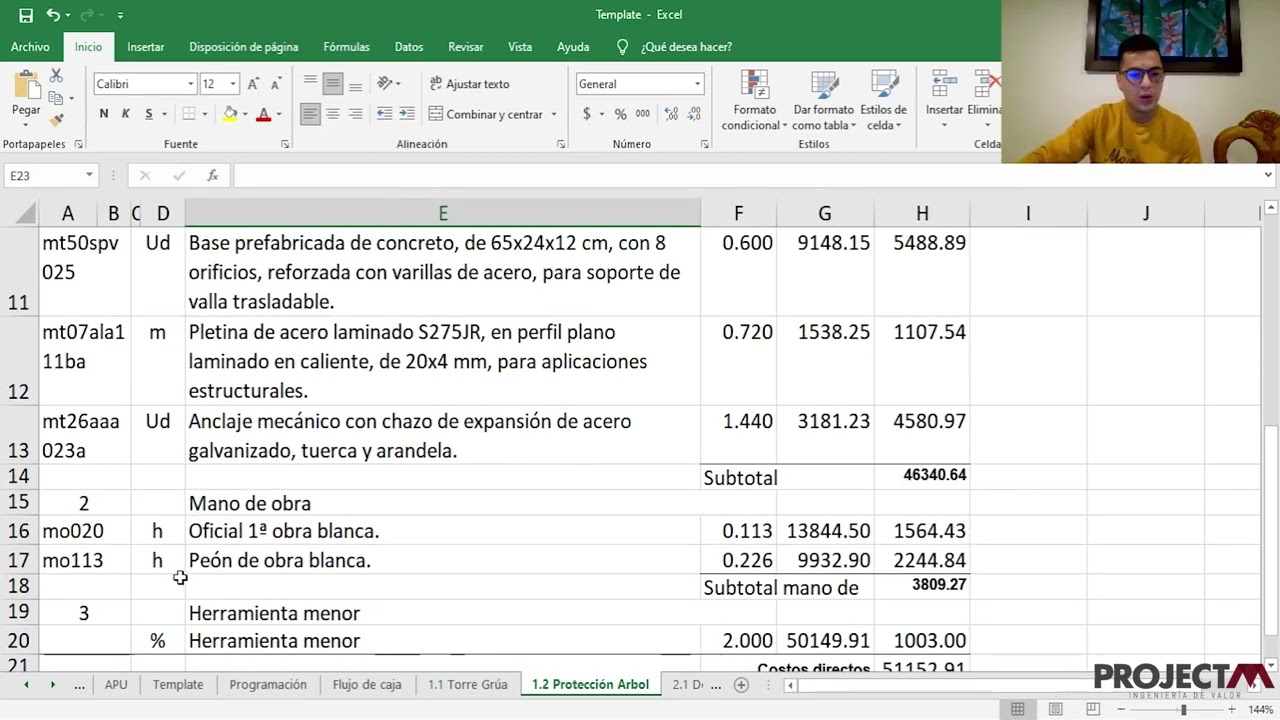 Cálculo de costos en un proyecto - Microsoft Project