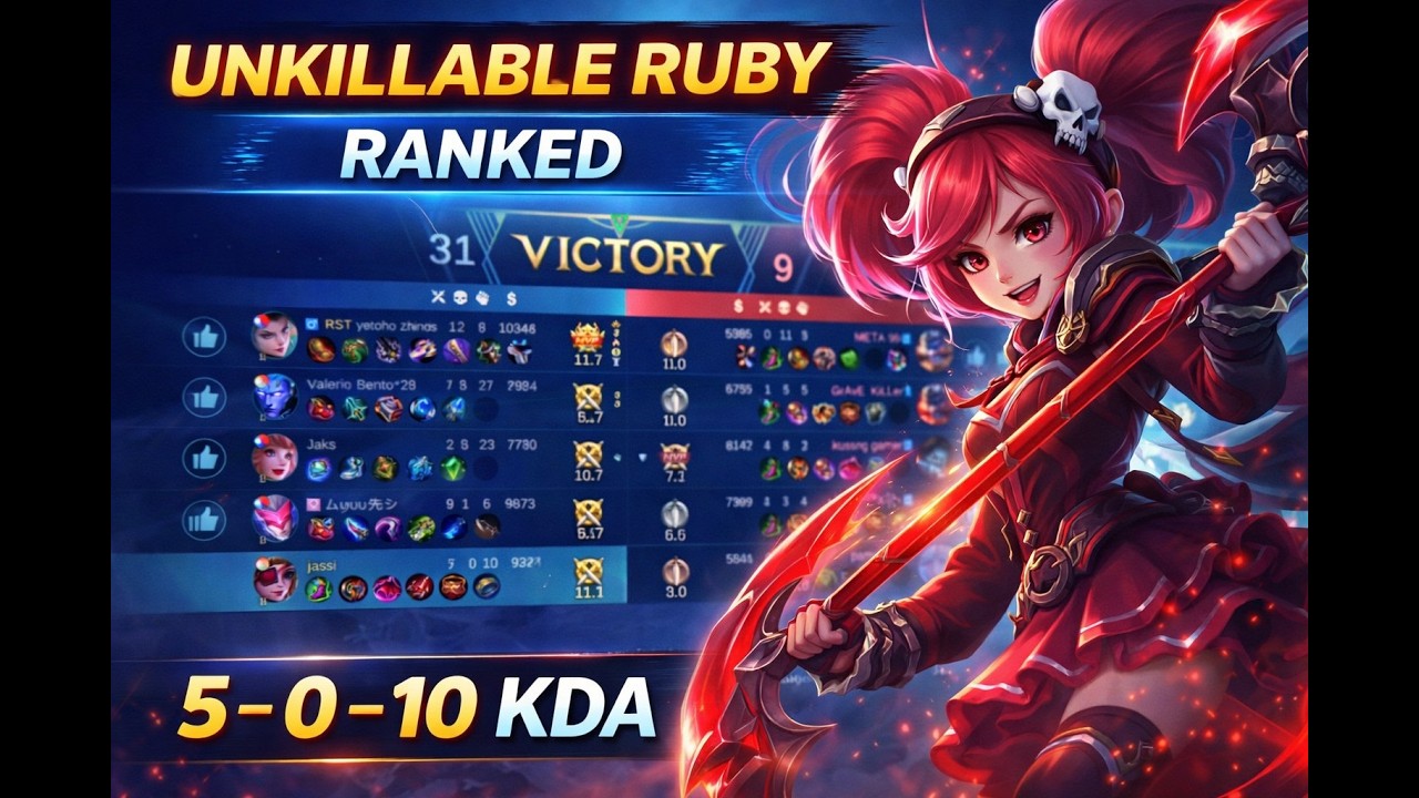 Ruby Ranked Gameplay | 5-0-10 KDA (1.25x Speed)