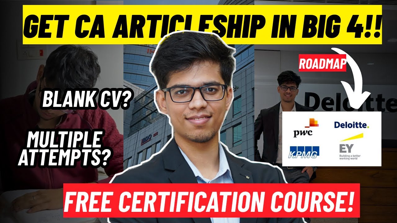 Multiple attempts?GET into BIG 4 EASILY😲How to apply for CA articleship in BIG 4🔥FREE certification 