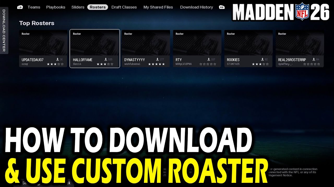 How to Download & Use Custom Roaster in Madden 26