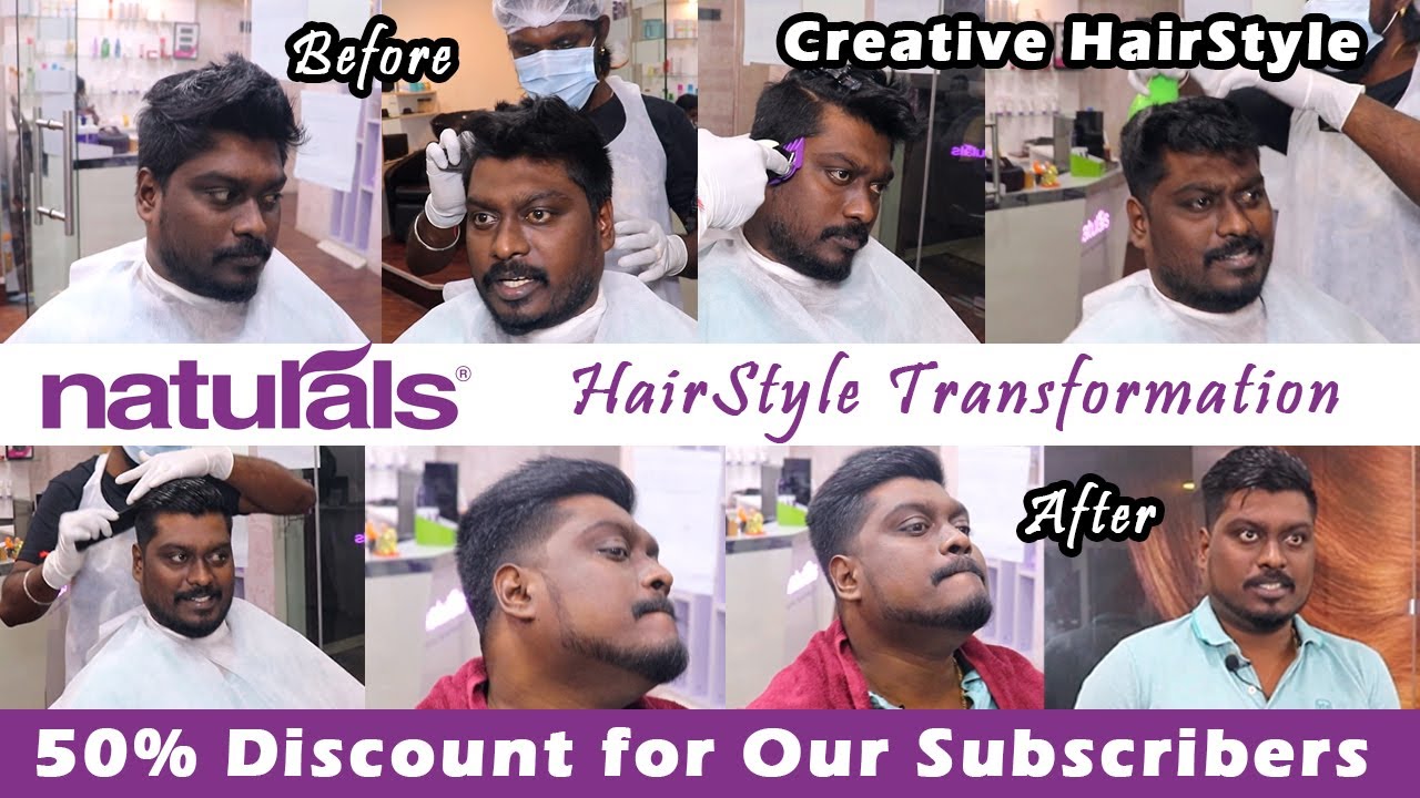 Hairstyle Transformation at Naturals Salon | Creative Haircut | 50% Off | Mens Hairstyle  Video Shop