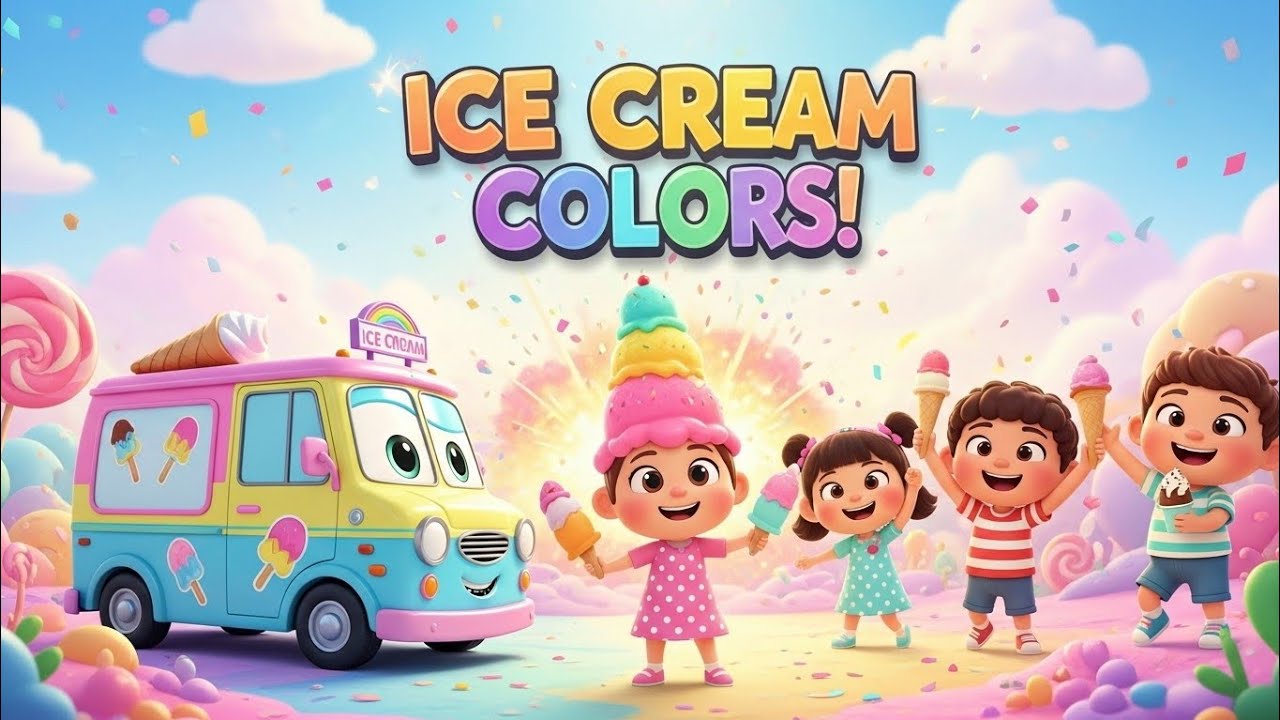 Ice Cream Colors Song 🍦🌈 | Learn Colors with Ice Cream Truck | Kids Nursery Rhymes