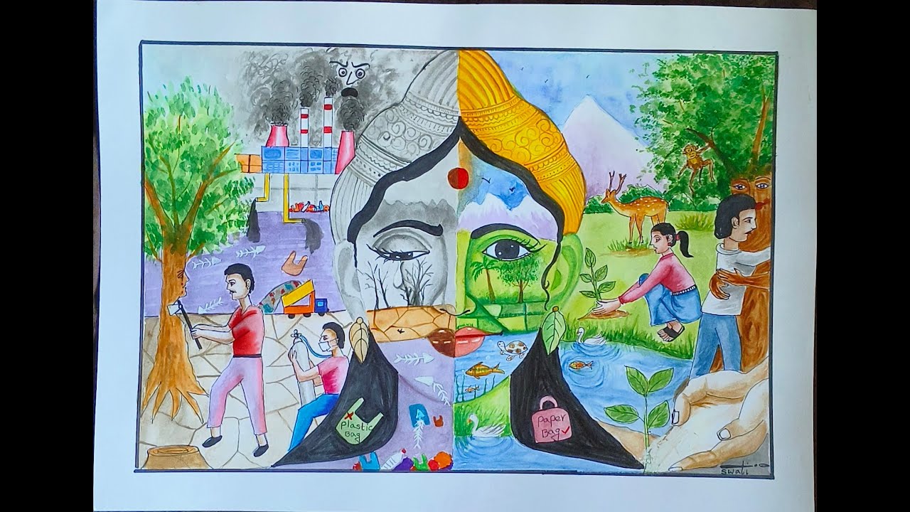 Save nature drawing|save environment drawing|save earth drawing