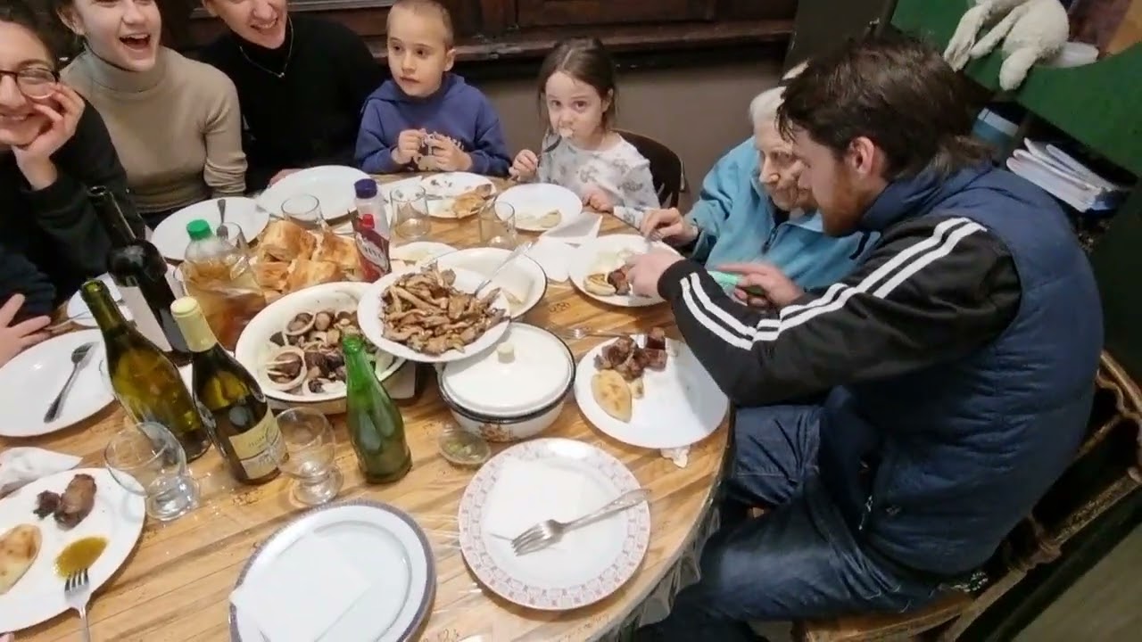 Georgia - Tbilisi - family get-together and meal at 9 Doors guest house 