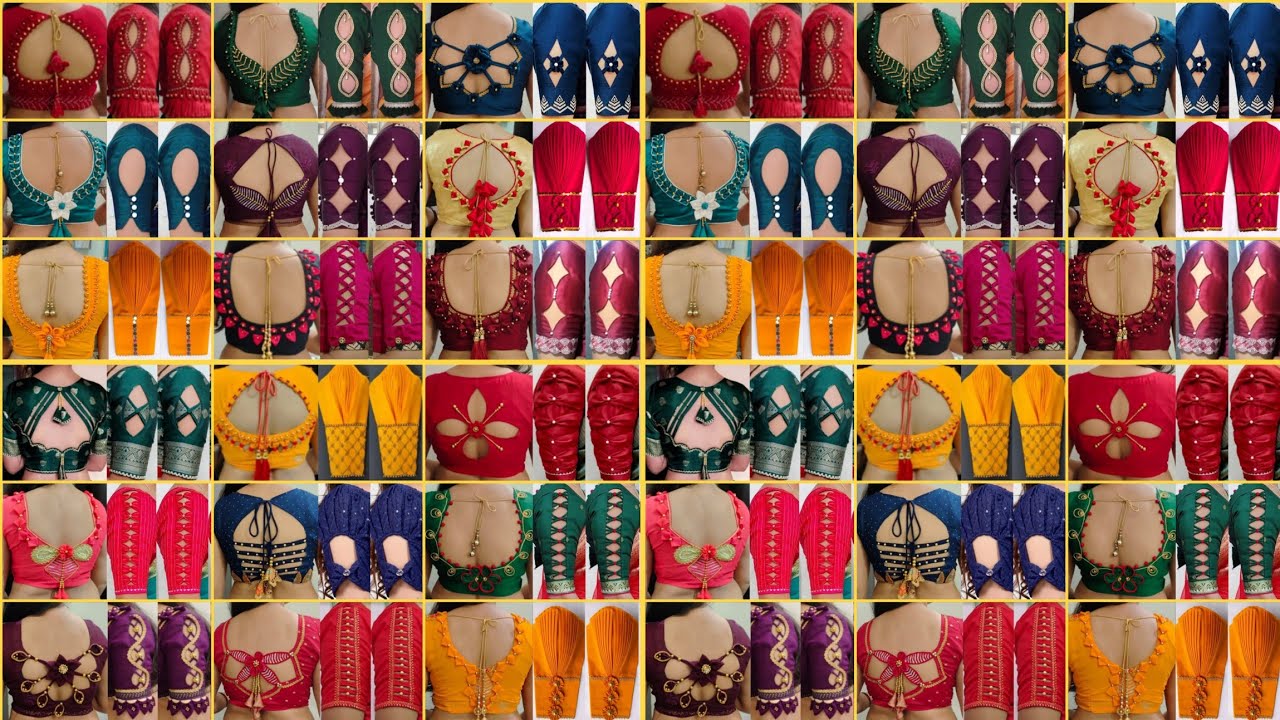 🎊boutique style matching blouse & sleeves design2025/baju ke design/blouse design/sleeve design#baju