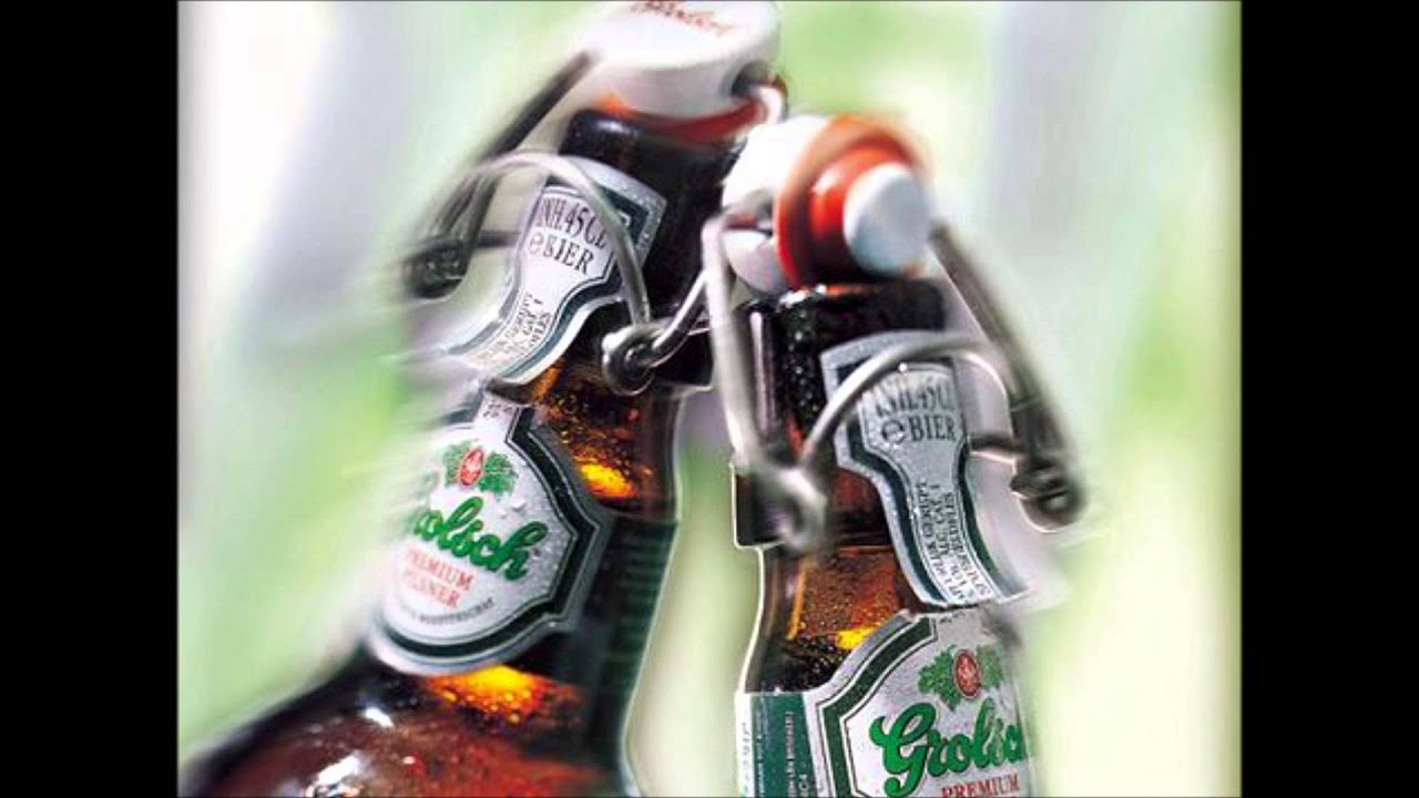Het geweldige geluid van de beugelfles van Grolsch!