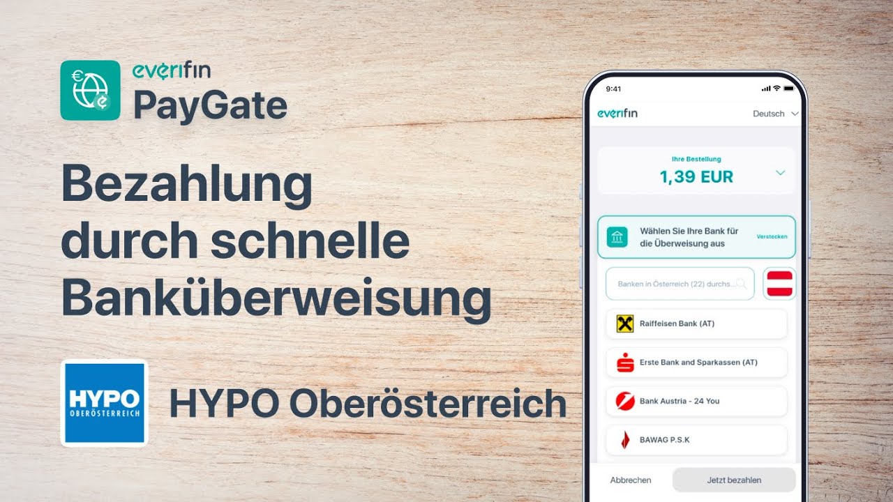 Everifin PayGate - Zahlung HYPO Ober&ouml;sterreich