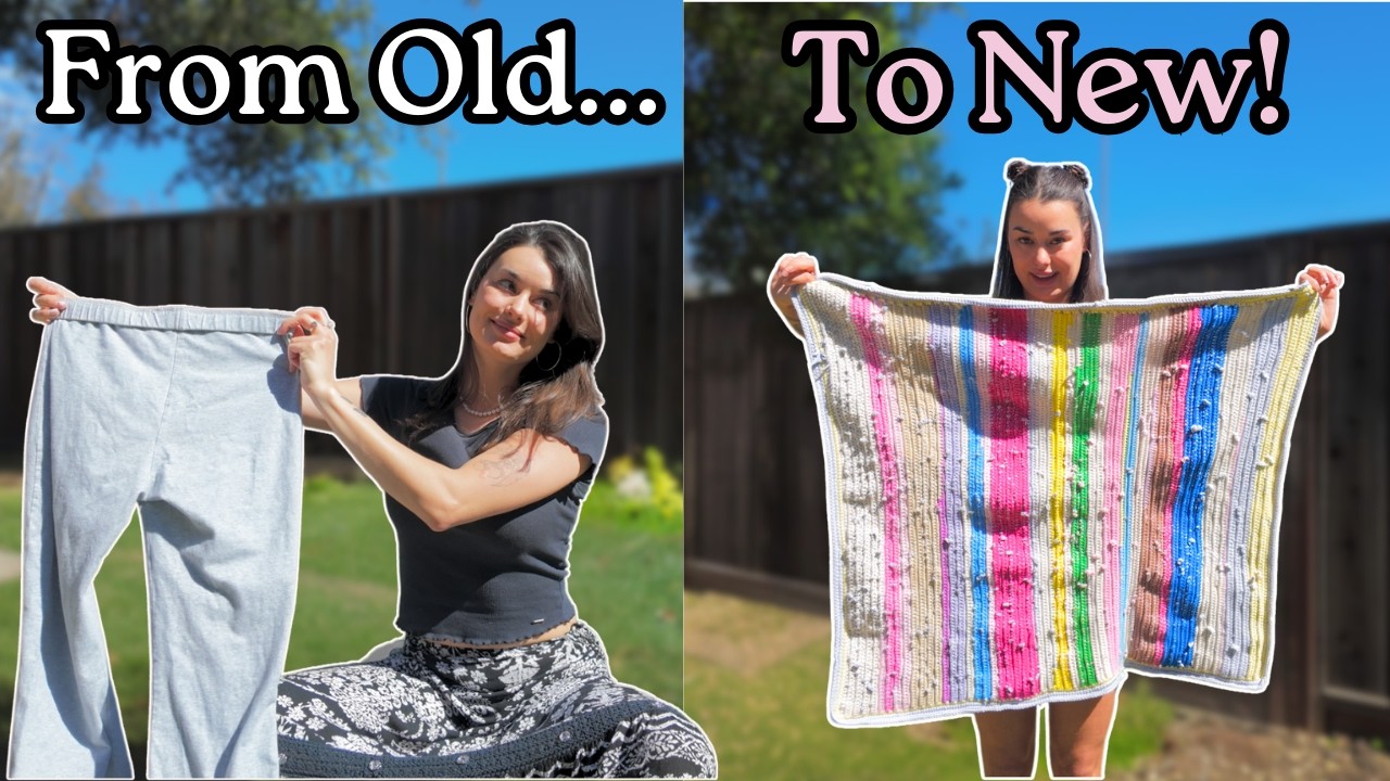 Вязание крючком коврика из старой одежды | Апсайклинг и переработка